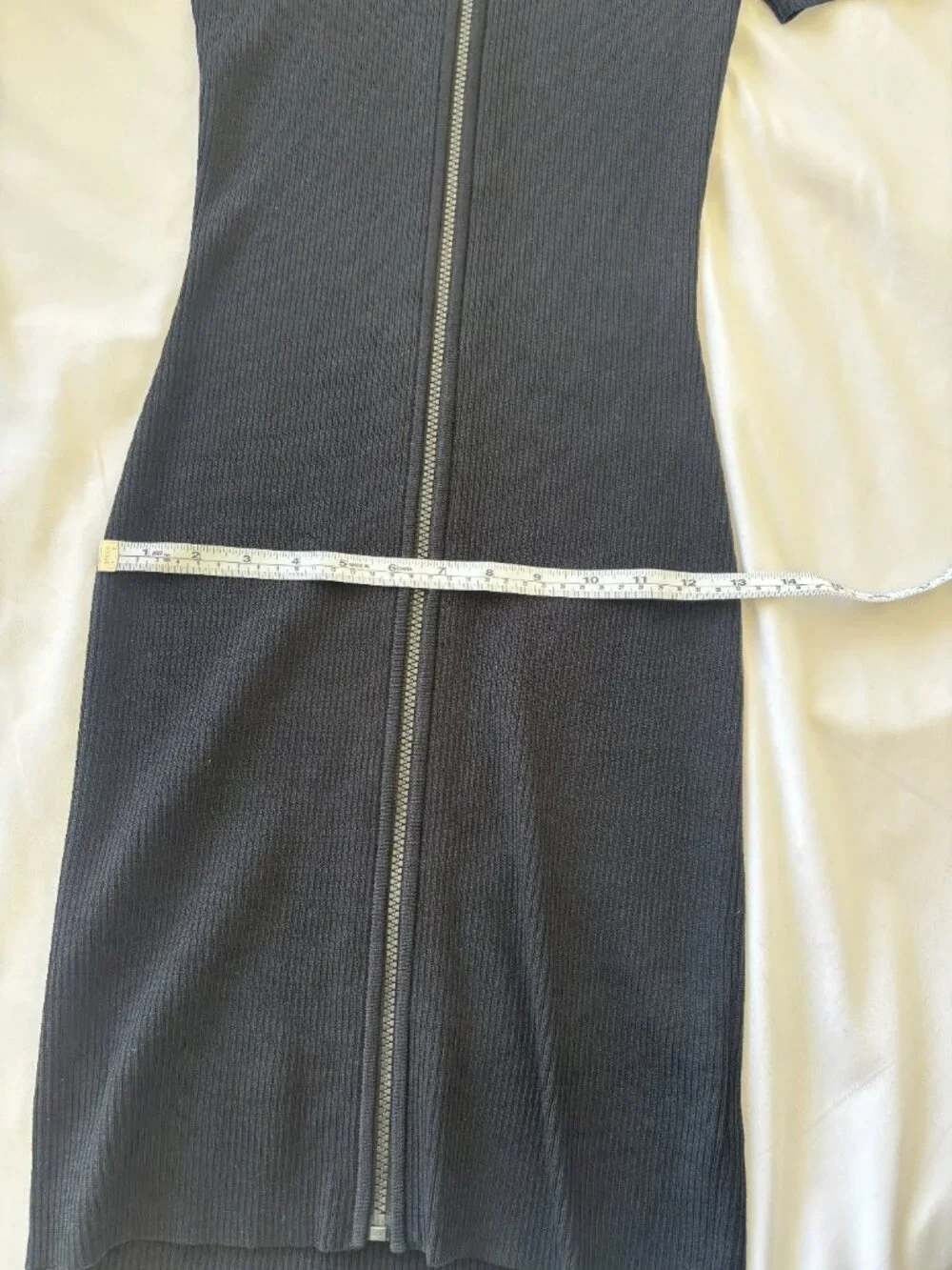 Michael Kors Ribbed Zip-Front Dress